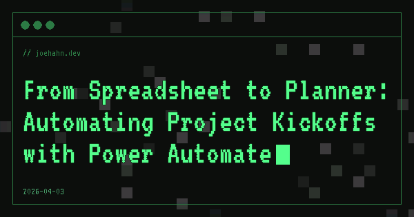 Animated share card for From Spreadsheet to Planner: Automating Project Kickoffs with Power Automate