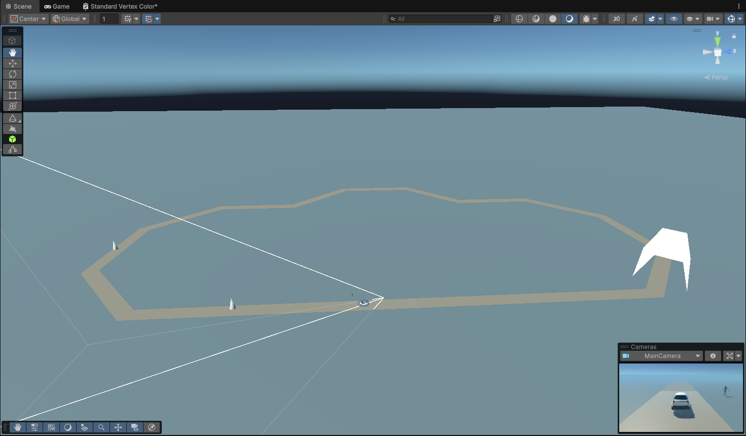 Screenshot of race track loop