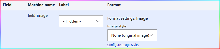 Image style setting