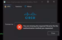 Cisco AnyConnect vpn error message